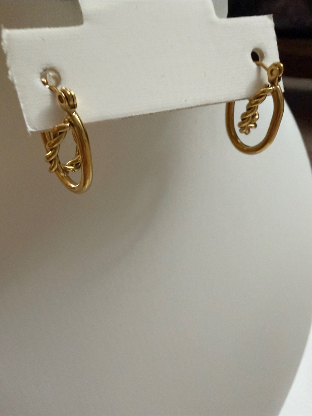 Plunder Gold Leaf Twist Hoop Earrings - Picture 8 of 8